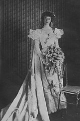 Eleanor Roosevelt in her wedding dress.