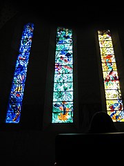 Chagall windows on eastern wall