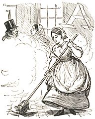 Woman sweeping