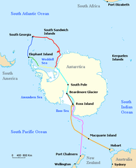 Route of Proposed Antarctica Crossing