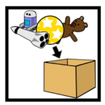 illustration if items flowing into a box
