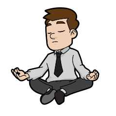 Cartoon of man meditating