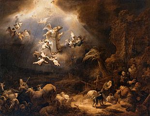 Angels announce Christ's birth to shepherds