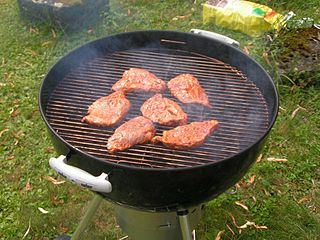 cooking on open grill