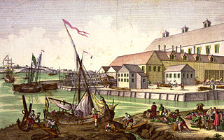 Illustration of Derby Wharf & Salem Harbor