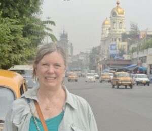 Sandra on research trip to Calcutta