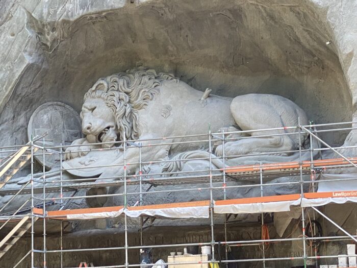 Lion Monument under restoration. 2023