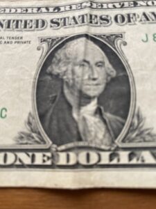 Stuart's Portrait of Washington on a one dollar bill