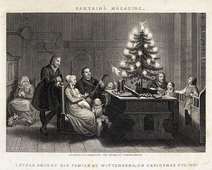 Martin Luther family with Christmas Tree