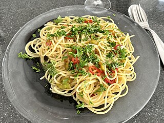 Plate of fresh spaghetti